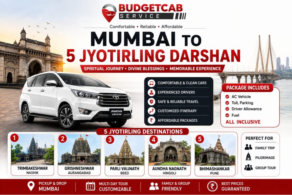 Mumbai To 5 Jyotirling Darshan Cab Service