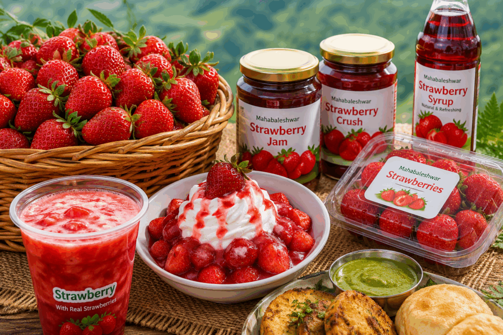 Fresh strawberries and local food experience in Mahabaleshwar