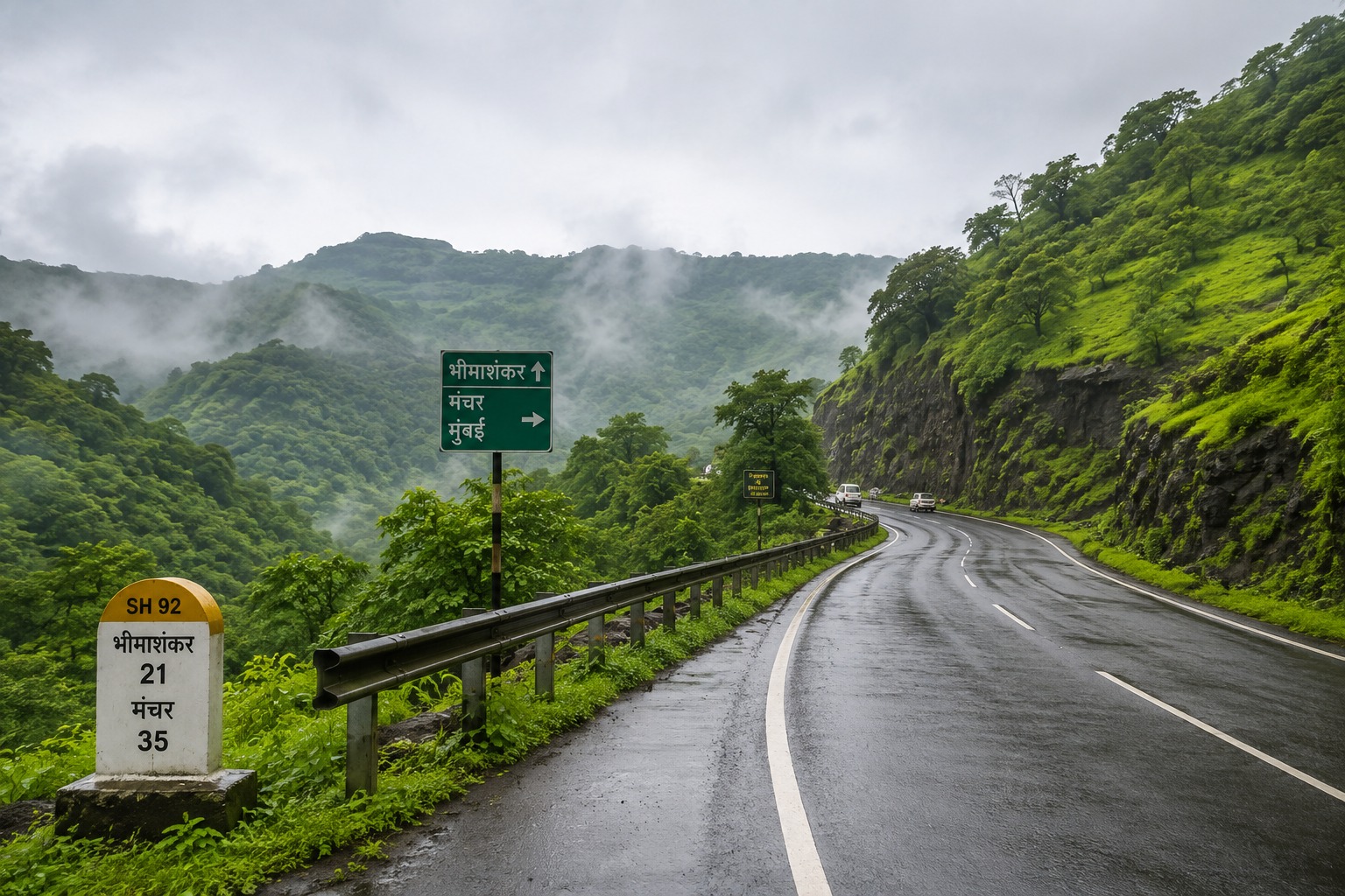 Manchar to Bhimashankar scenic road Maharashtra