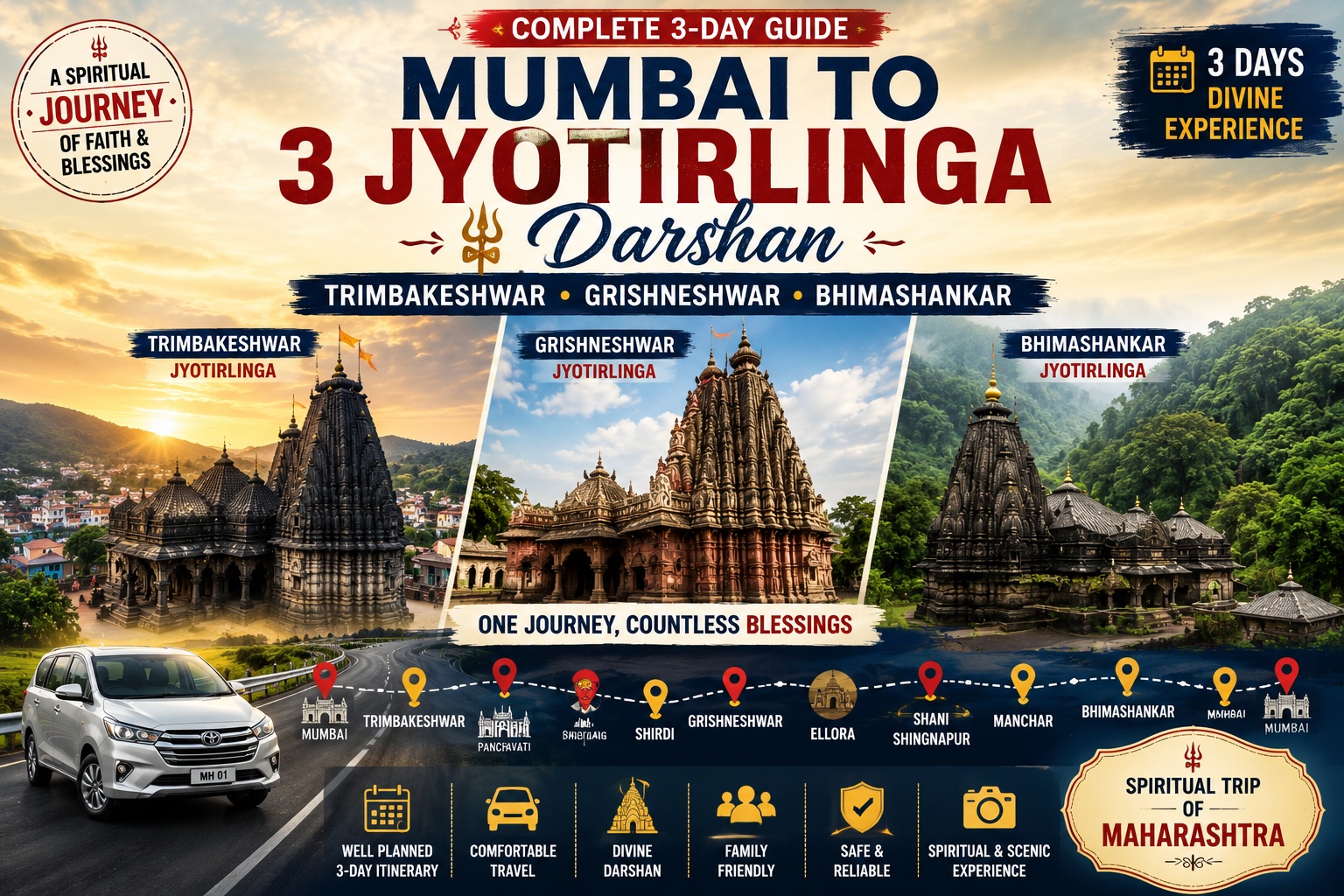 Mumbai to 3 Jyotirlinga Darshan complete 3-day guidevvvv