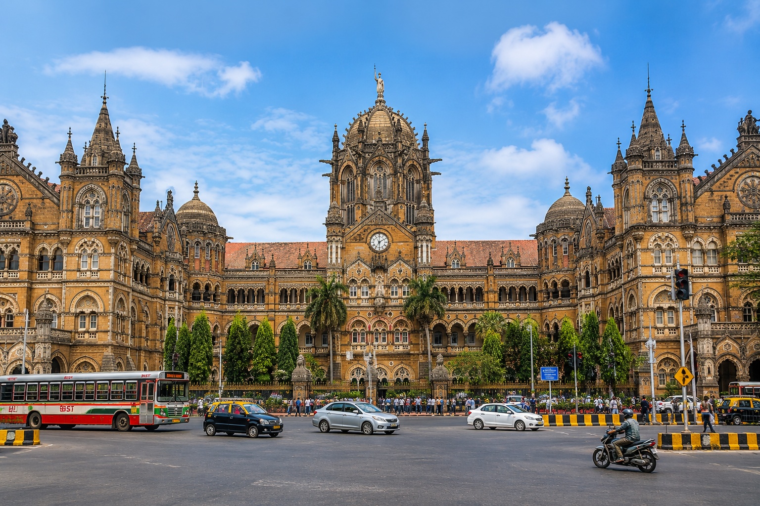 Chhatrapati Shivaji Maharaj Terminus CSMT Mumbai front architectural view