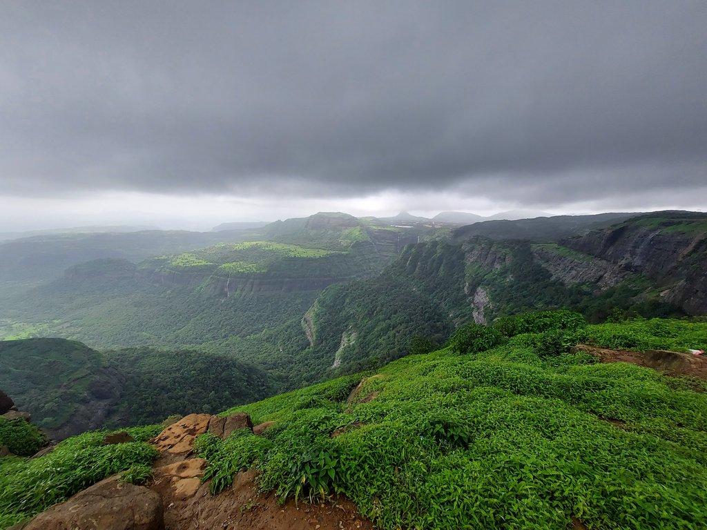 Tiger Point Lonavala valley and cloudy mountain view