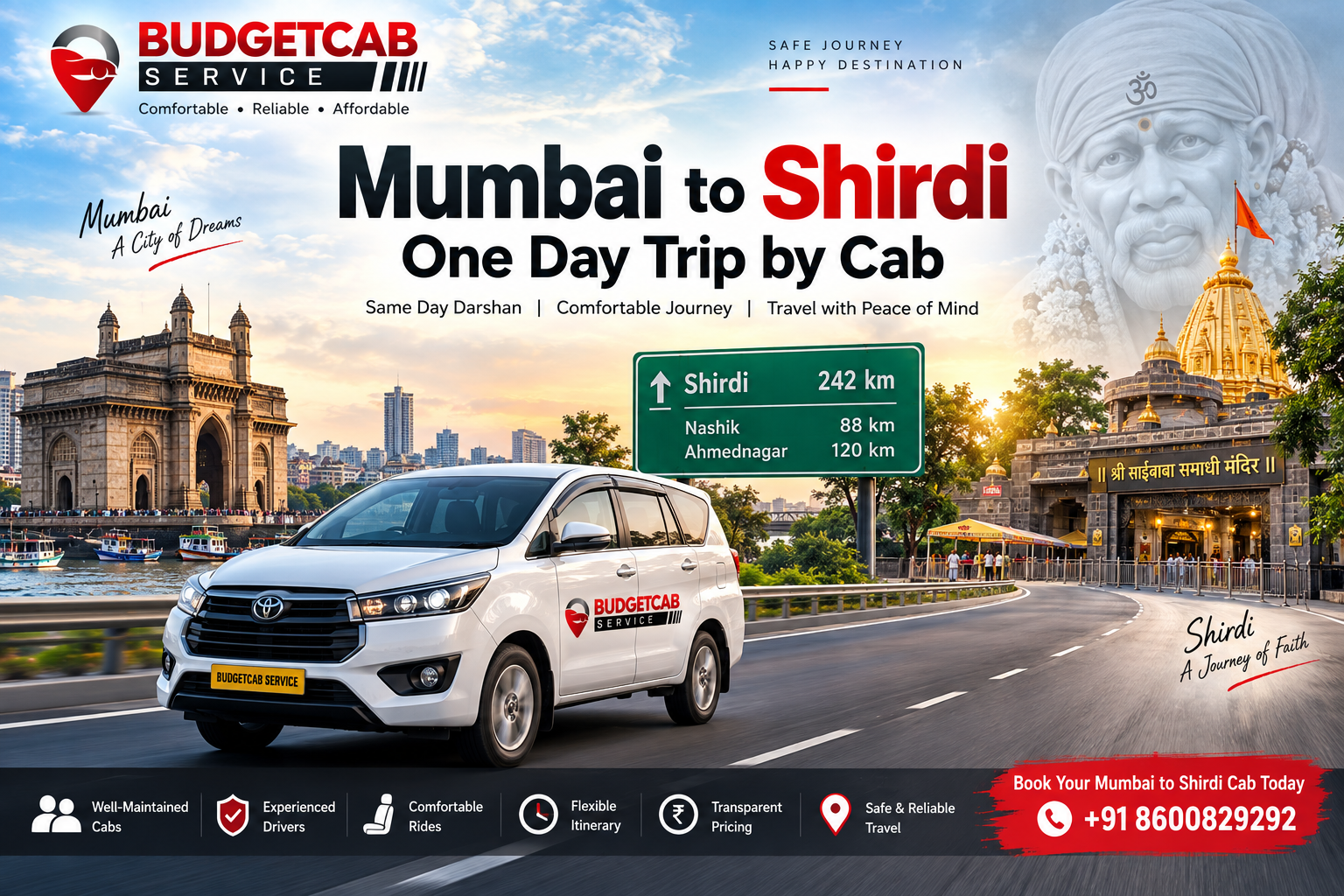 Mumbai to Shirdi one day trip by cab