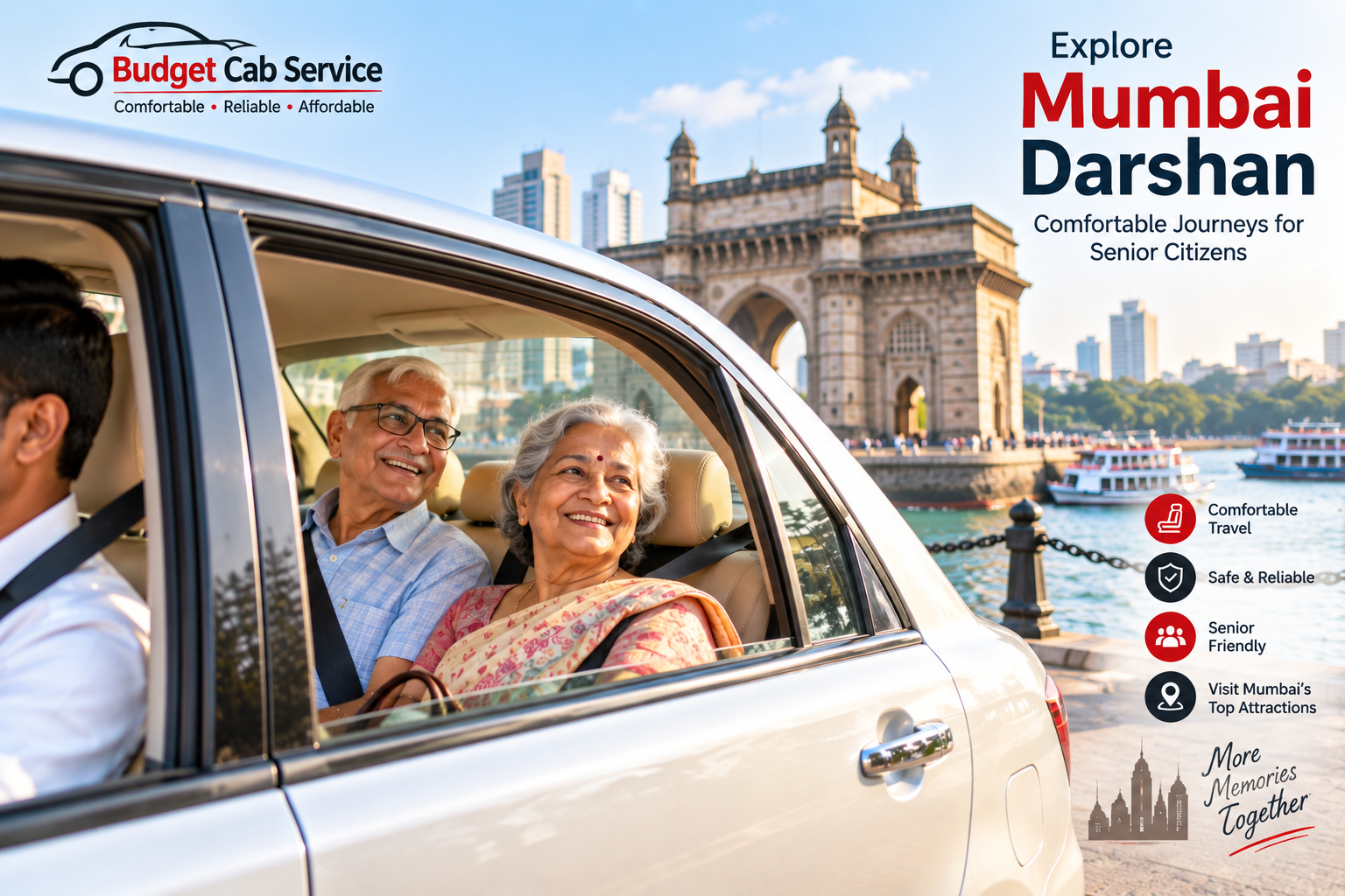 Mumbai Darshan cab for senior citizens with elderly couple