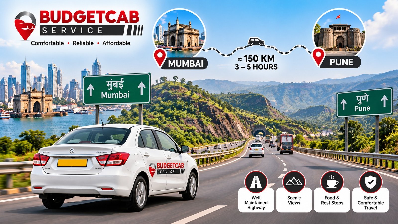 Mumbai to Pune road route by cab