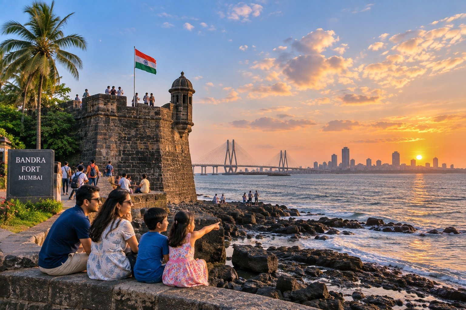 Bandra Bandstand and Bandra Fort Mumbai sightseeing