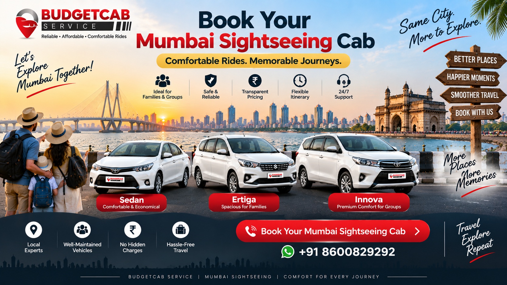 Book Mumbai sightseeing cab with Budget Cab Service