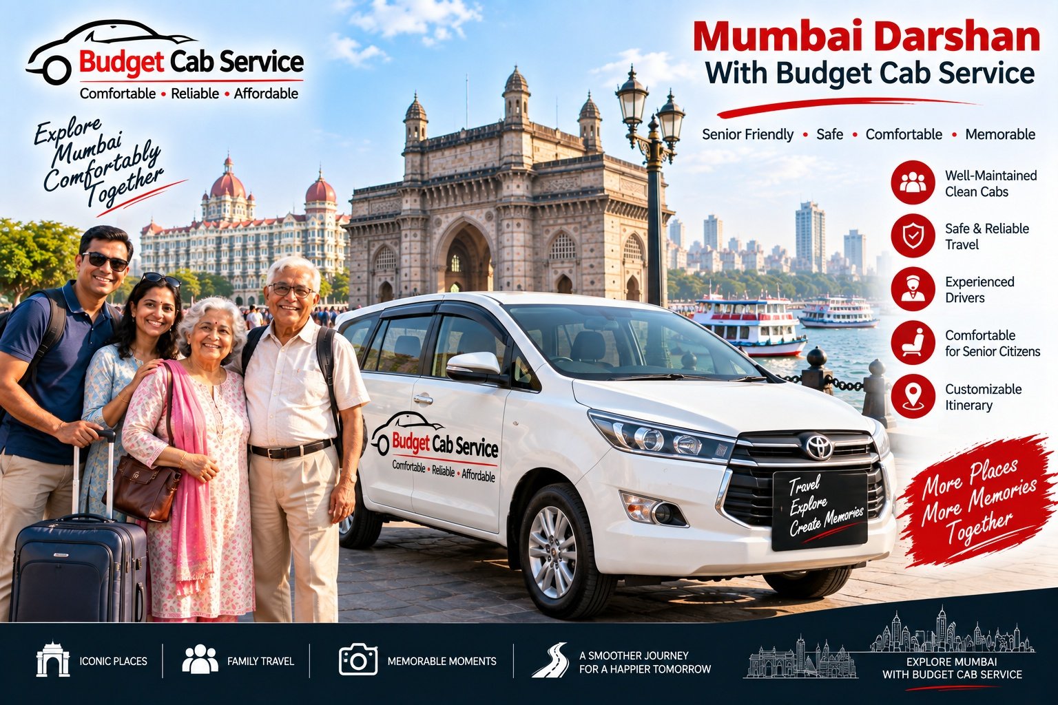Budget Cab Service Mumbai Darshan cab for senior citizens