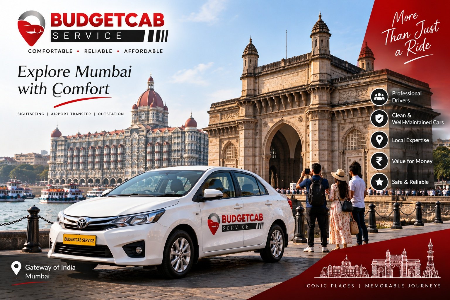Budget Cab Service Mumbai Gateway of India sightseeing cab
