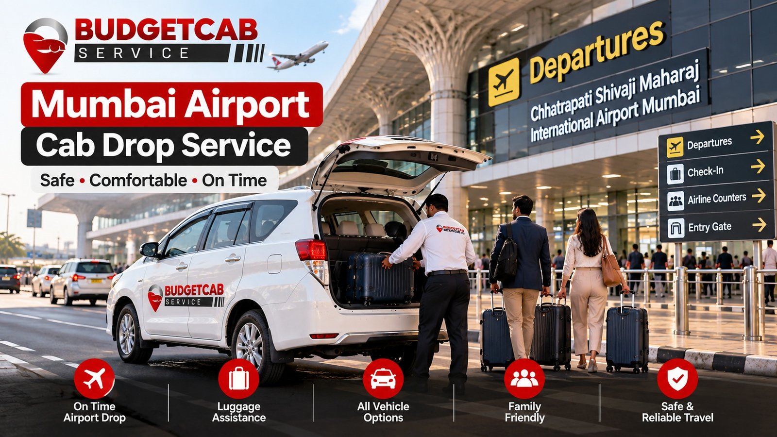 Mumbai airport cab drop service for departing passengers
