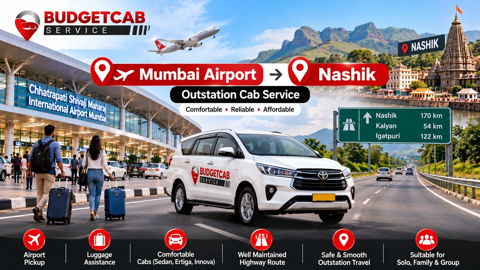 Mumbai airport cab from Mumbai to Nashik outstation