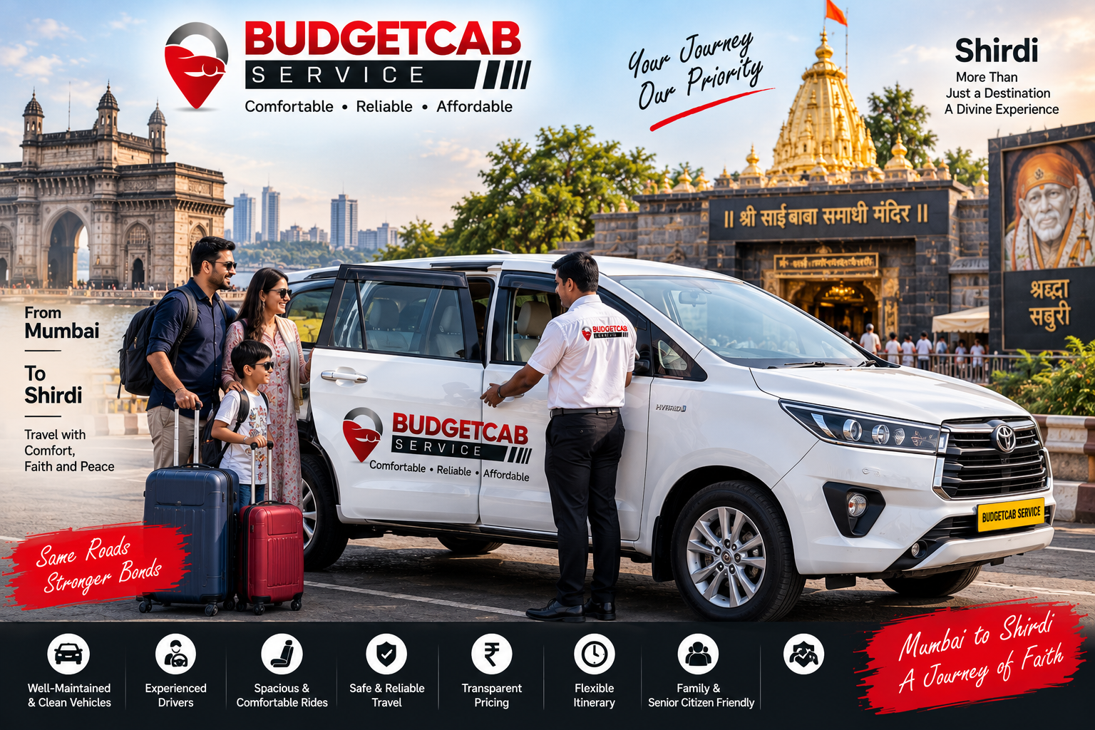 Budget Cab Service Mumbai to Shirdi cab
