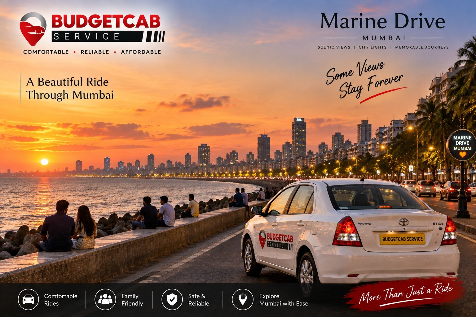 Marine Drive Mumbai sightseeing cab