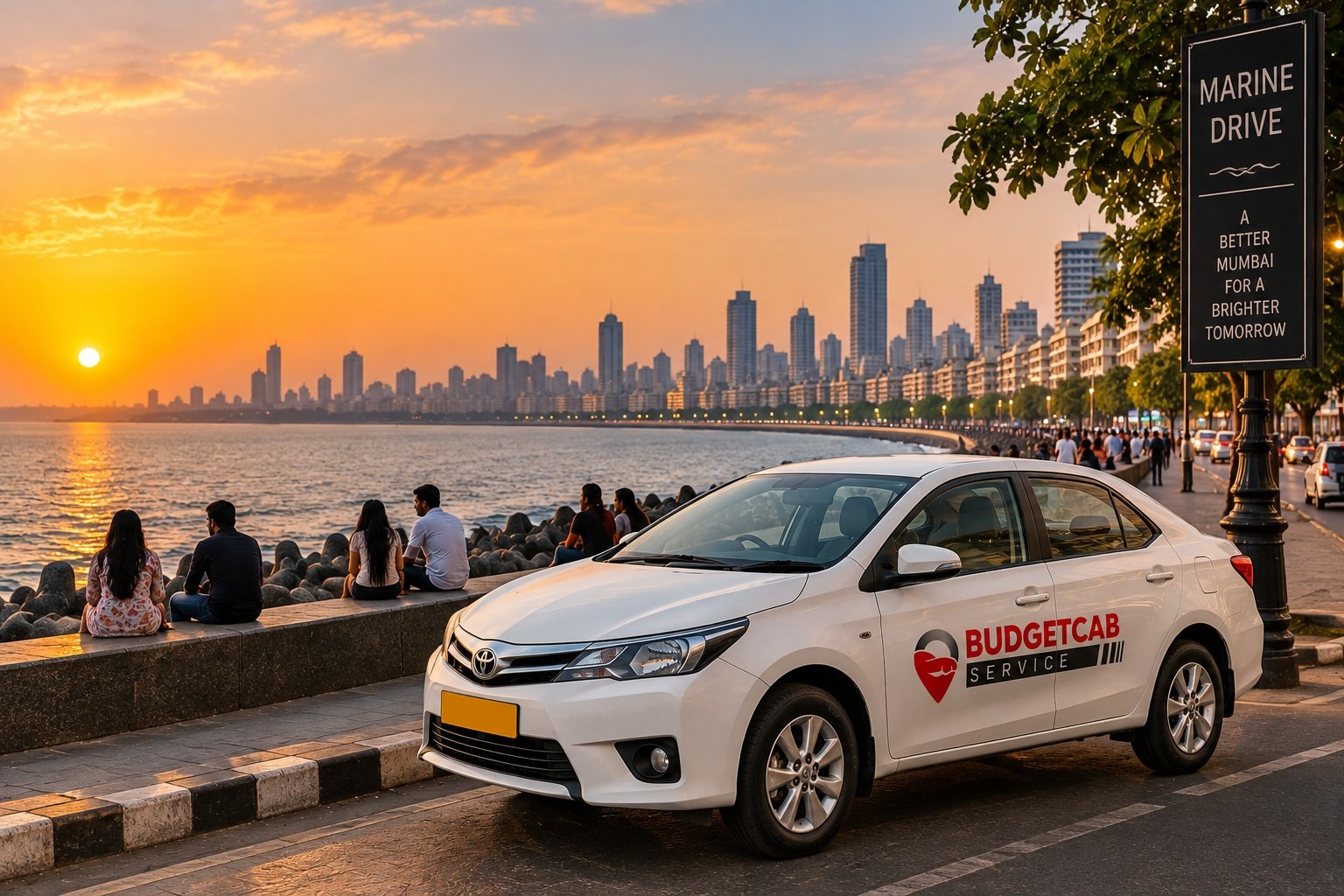 Mumbai cab for full day sightseeing at Marine Drive