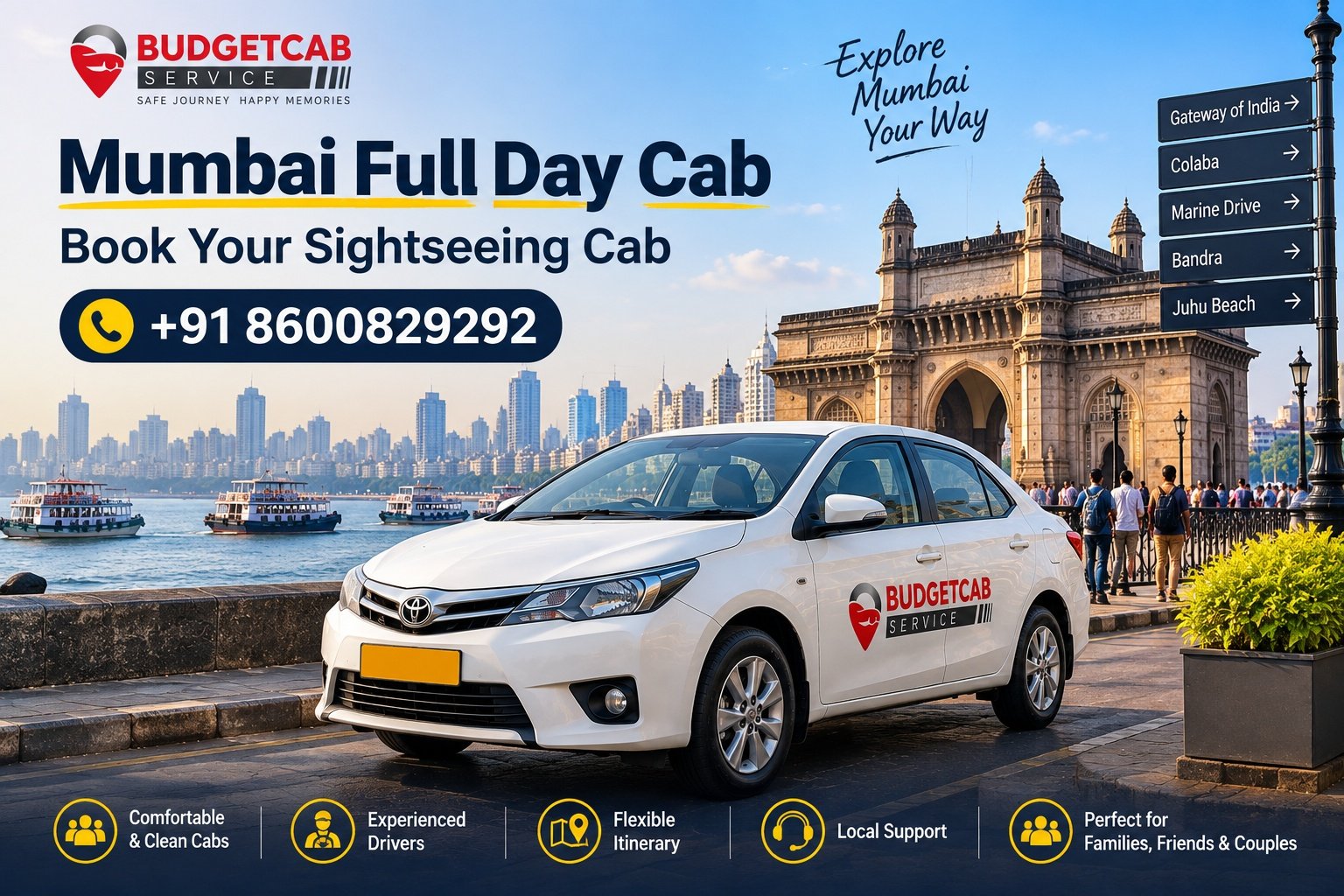 Book Mumbai cab for full day with Budget Cab Service