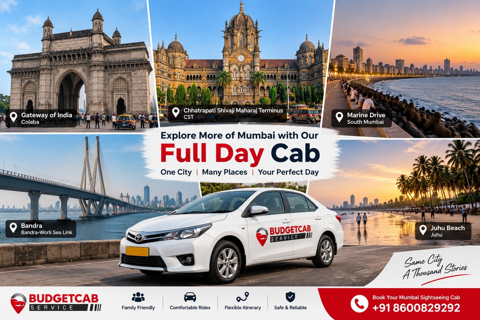 Full day cab Mumbai sightseeing attractions
