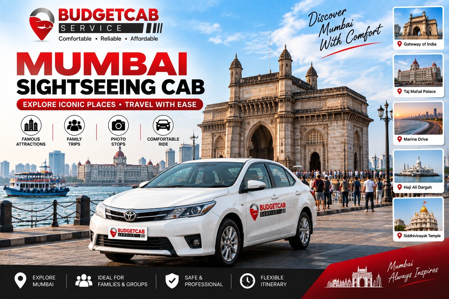 Mumbai sightseeing cab for city attractions