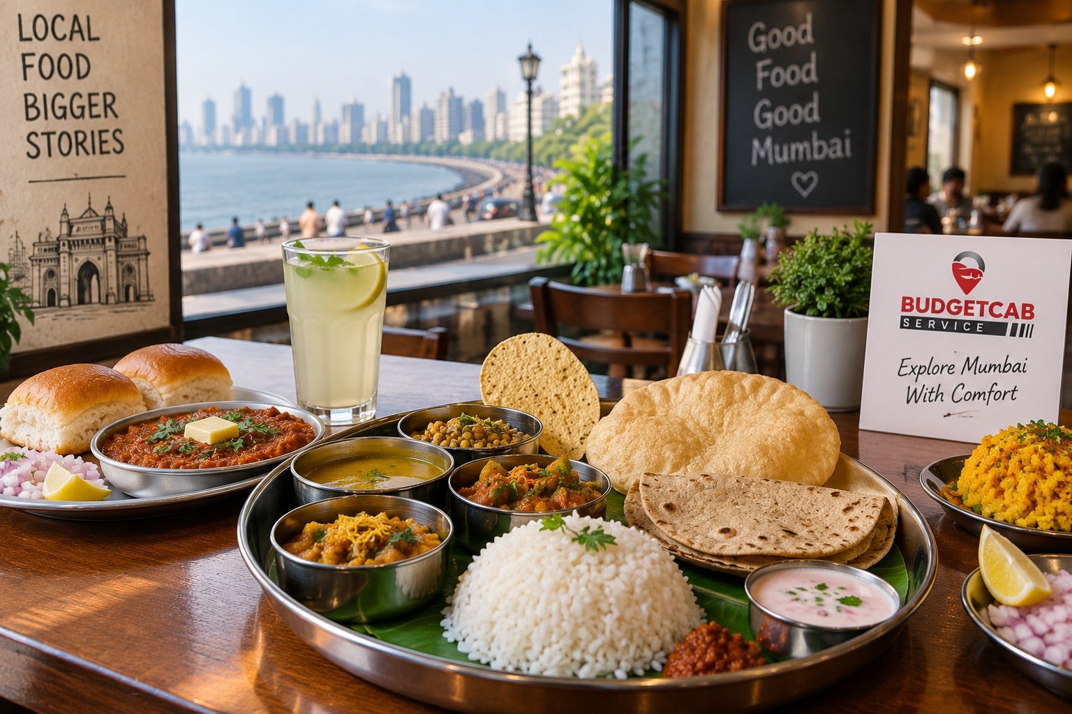 Mumbai sightseeing lunch during full day cab trip