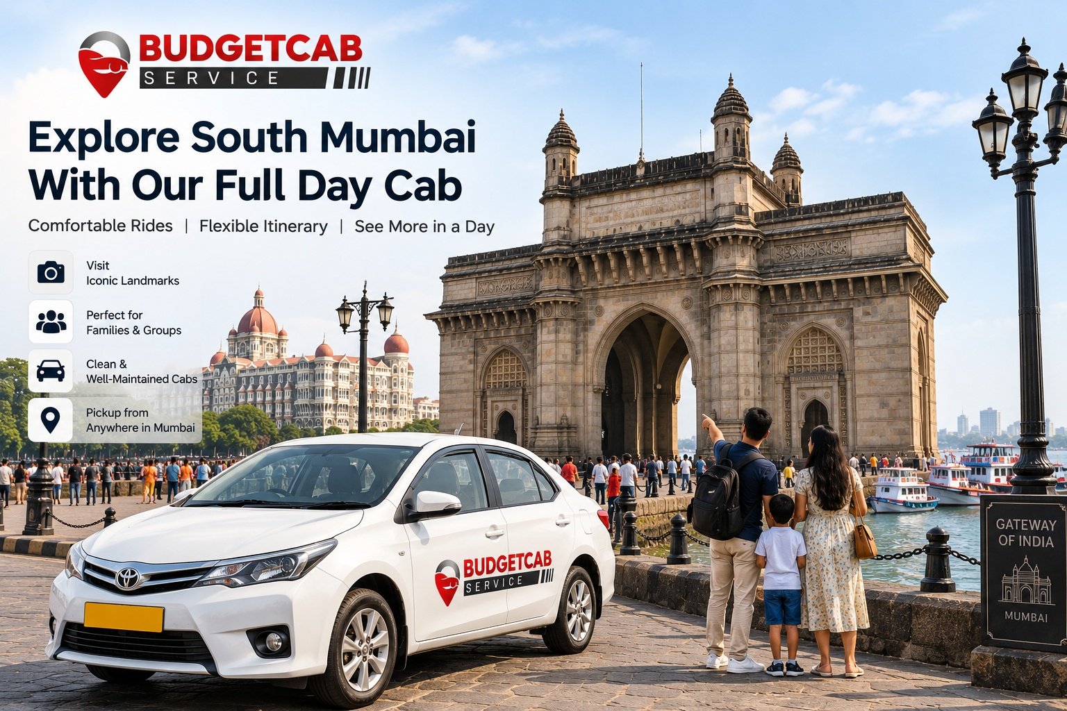 Mumbai cab for full day sightseeing in South Mumbai