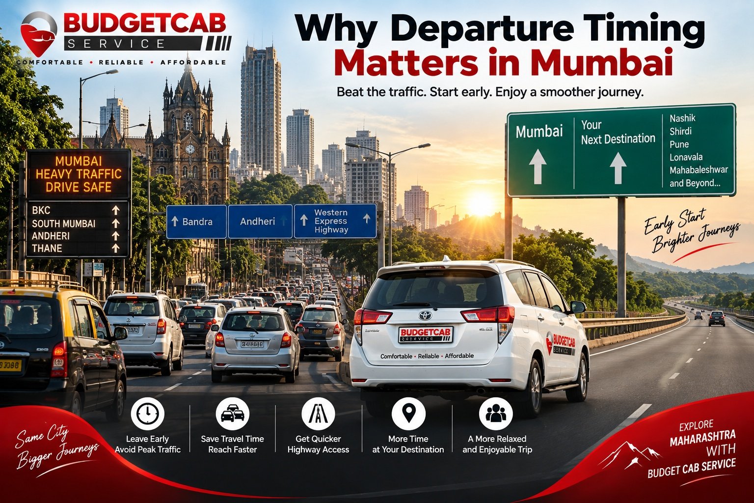 Mumbai traffic and departure timing for outstation cab travel