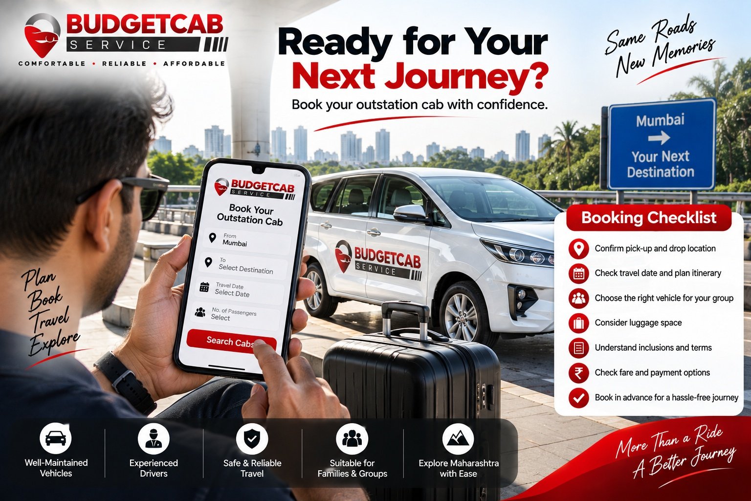 outstation cab booking from Mumbai with travel details