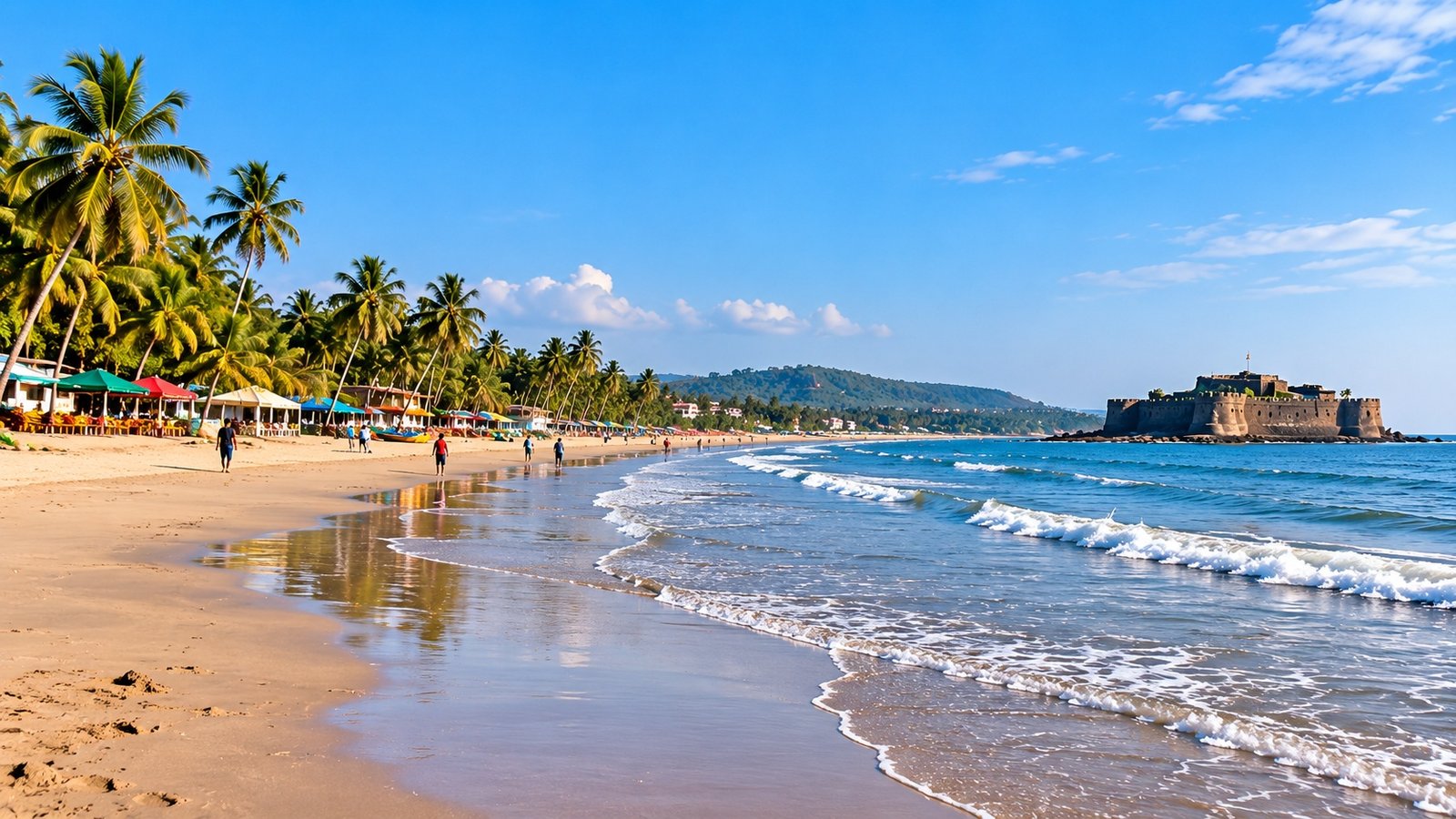 Alibaug Beach during a Mumbai to Alibaug one day trip