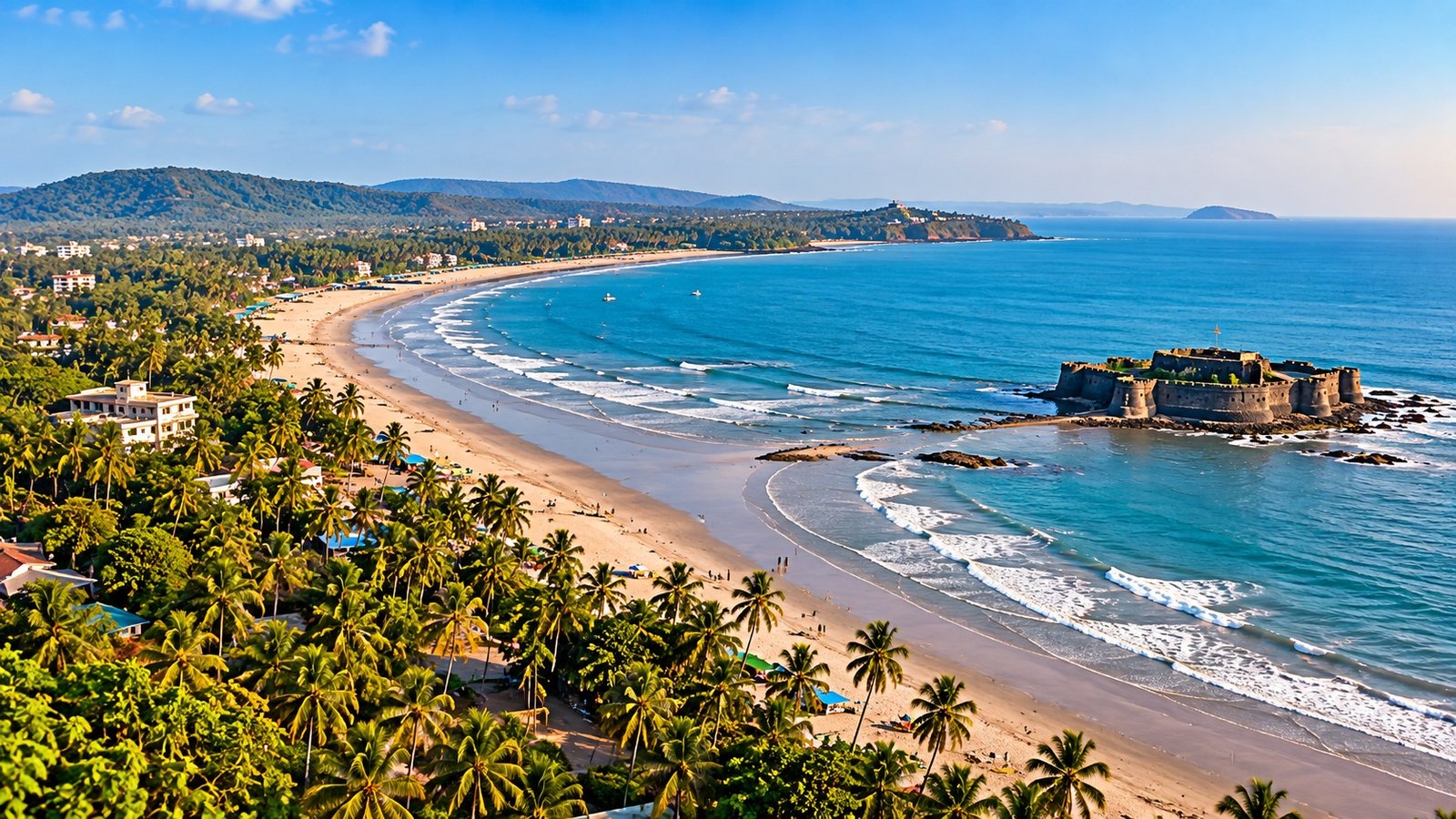 Alibaug coastline for a Mumbai to Alibaug one day trip