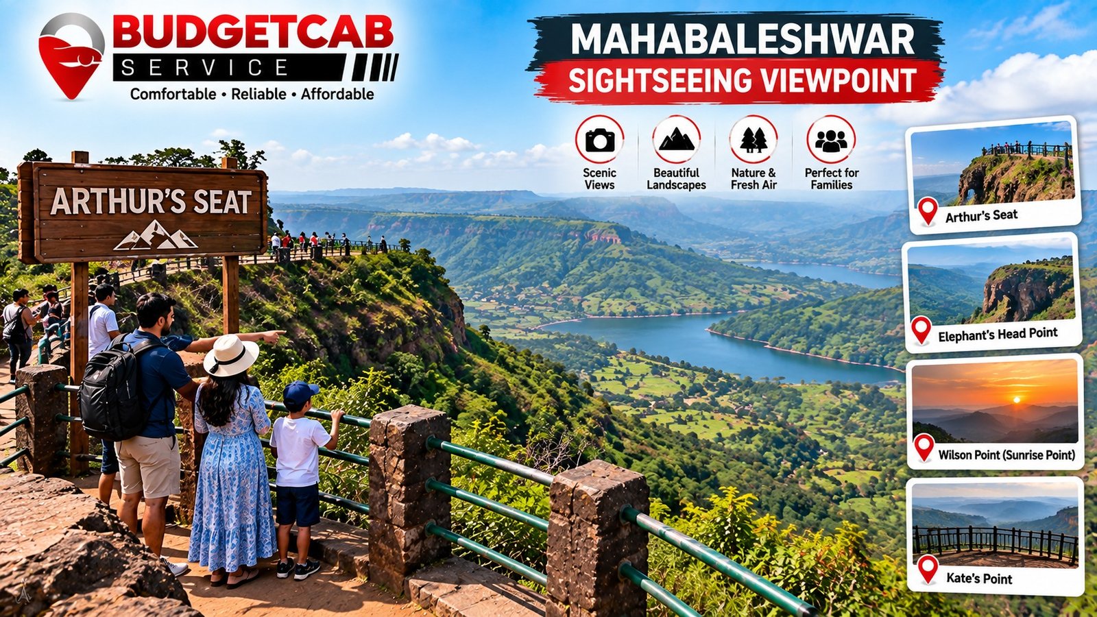 Mahabaleshwar sightseeing viewpoint at Arthur's Seat