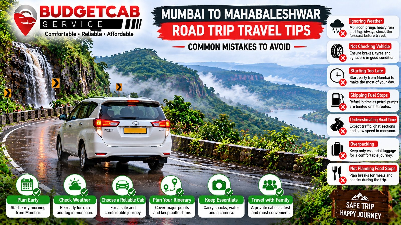 Mumbai to Mahabaleshwar road trip travel tips on a scenic rainy hill road